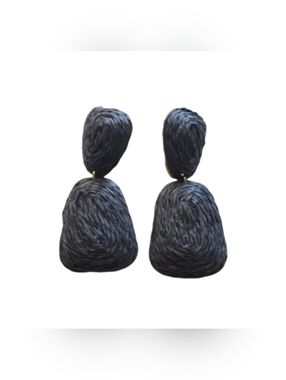 Black Raffia Earrings